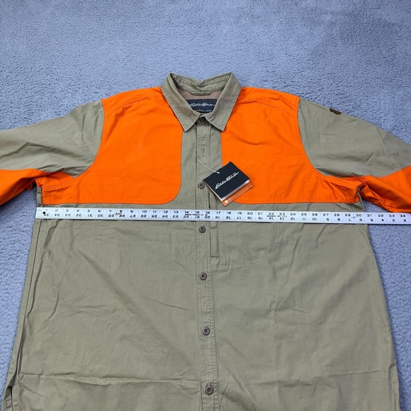 NWT Eddie Bauer Okanogan Hunting Shirt Mens 3XLT Beige Canvas Shooting Button Up - Picture 7 of 13